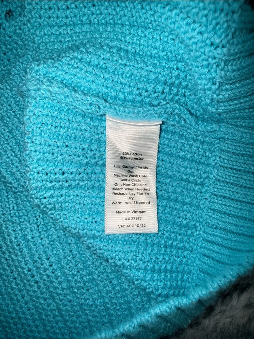Talbots Turquoise Crewneck Sweater with Shoulder Buttons